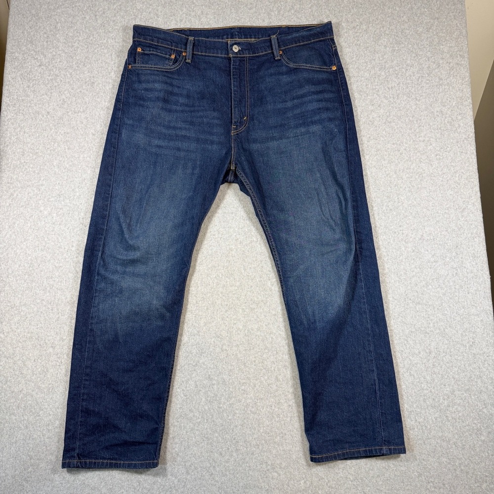 Levi's 505 Mens Jeans 40x30 Dark Wash Blue Regular Fit Straight Leg Stretch